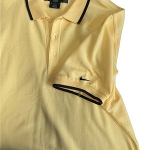 Nike Golf Polo Shirt Men’s size M, 100% cotton Yellow Collared Short Sle…